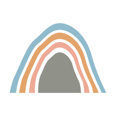 Rainbow Abstract Boho Shape Element Vector Illustration