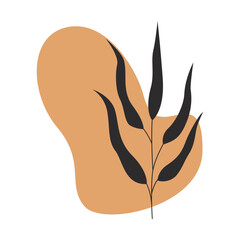 Floral Plant Botanical Abstract Boho Shape Element Vector Illustration