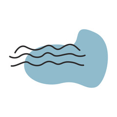 Line Wave Abstract Boho Shape Element Vector Illustration