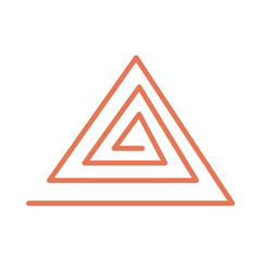 Triangle Spiral Abstract Boho Shape Element Vector Illustration