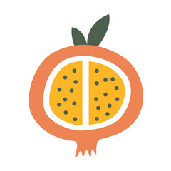 Boho Pomegranate Abstract Shape Aesthetic Element