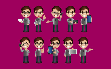 People with different poses. vector