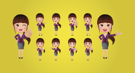 People with different poses. vector