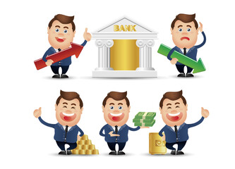 Obraz premium Cute People - businessman set 