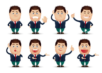 Fototapeta premium Cute People - businessman set 