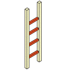 Ladder vector illustration in line filled design