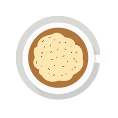 Coffee cup top view clipart illustration