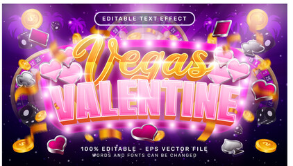 vegas valentine 3d text effect and editable text effect
