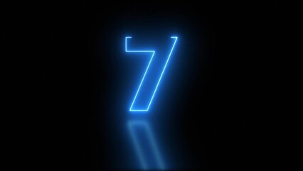 New year's eve countdown. Neon bright glowing countdown timer from 10 to 1.