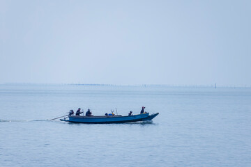 The local fishing boat on the sea