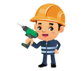 construction worker with different poses