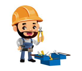 construction worker with different poses
