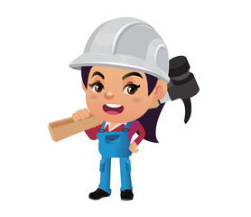 construction worker with different poses
