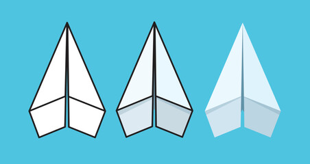 set of paper plane vector illustration