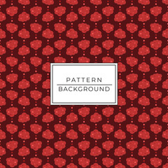 Red cloud, red dots, on a dark red background in seamless pattern, vector illustration.