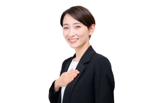 スーツ姿の信頼できそうな使いやすいビジネス系女性のイメージ