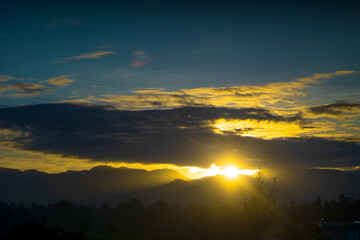 sunset in the mountains