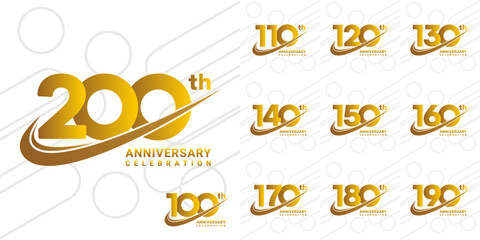 Set of Anniversary Logo Collection. Logo Vector Illustration