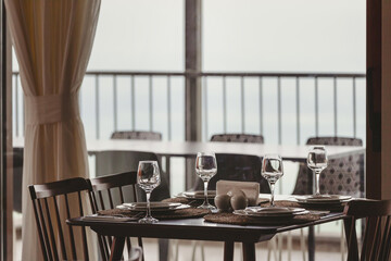 Table setting at the restaurant, fine dining