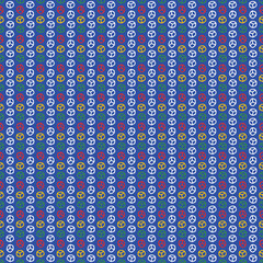Green box, red box, white box, yellow box 3D on blue background in seamless pattern.