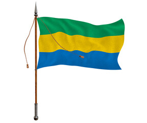 National flag of Gabon. Background  with flag  of Gabon