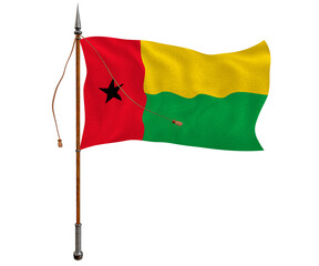 National flag of Guinea-Bissau.  Background  with flag of Guinea-Bissau.