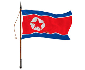 National flag of North Korea. Background  with flag of North Korea.