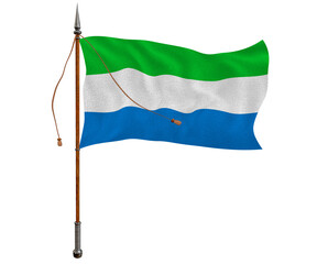 National flag of Sierra Leone.  Background  with flag of  Sierra Leone.