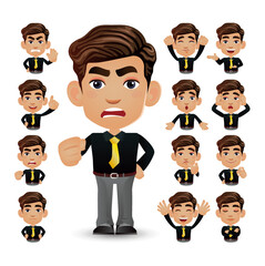 Cute Set - Set of business people with different emotion
