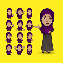 Cute Set - Set of business people with different emotion