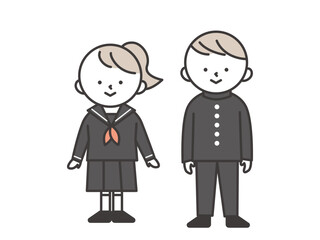 制服を着ている男女の中学生・高校生