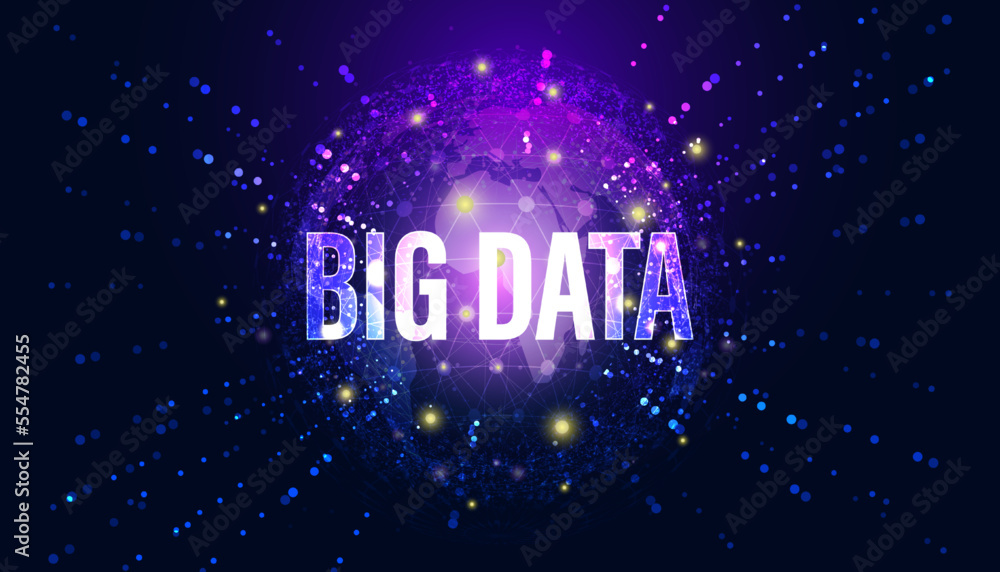 Wall mural abstract big data world vector big data quantum design or the future, complexity of information. lar