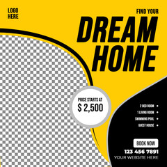 Real estate social media post bundle design, modern Real Estate social media post Template, Real estate social media post web banner template design