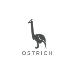 Ostrich logo icon design template flat vector
