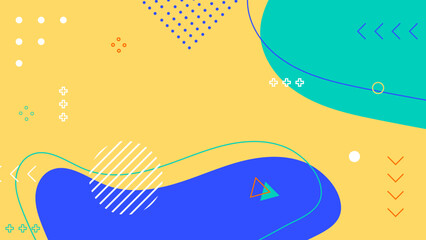 Modern abstract background with pastel blue memphis elements and retro-themed posters, banners and website landing pages.