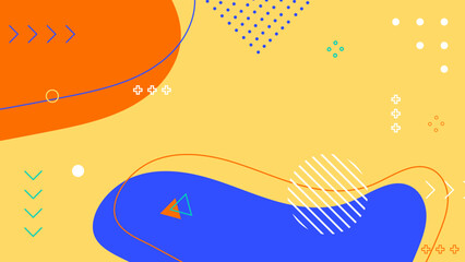 Modern abstract background with pastel blue memphis elements and retro-themed posters, banners and website landing pages.