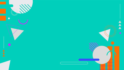 Modern abstract background with pastel blue memphis elements and retro-themed posters, banners and website landing pages.