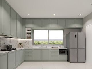  3d rendering  of kitchen room