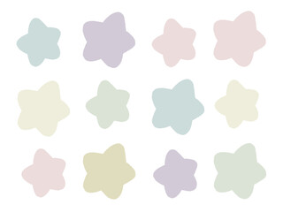 くすみカラーの星セット