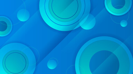 Bright blue abstract background for design. Geometric shapes. Triangles, squares, stripes, lines. Color gradient. Modern, futuristic. Light dark shades. Web banner.