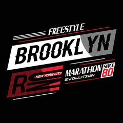Brooklyn typography graphic design, for t-shirt prints, vector illustration