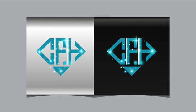 CFH Logo letter monogram with diamond shape design template.
