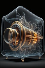 Transparent Speakers Blowing Sound With Dynamic Power and Visible Waves Through Air