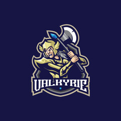 Valkyrie mascot logo design vector with modern illustration concept style for badge, emblem and t shirt printing. Valkyrie illustration for sport and esport team.
