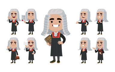 Set of judge with different poses
