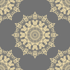 Orient classic gray and golden pattern. Seamless abstract background with vintage elements. Orient background. Ornament for wallpaper and packaging