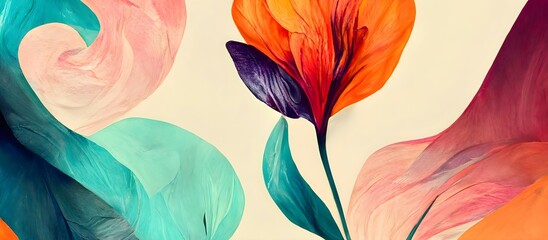 Colorful Abstract floral organic wallpaper background illustration