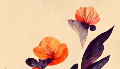 Abstract organic floral wallpaper background illustration