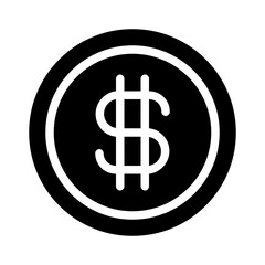 Coin Icon Glyph Style