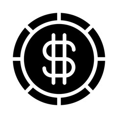 Coin Icon Glyph Style